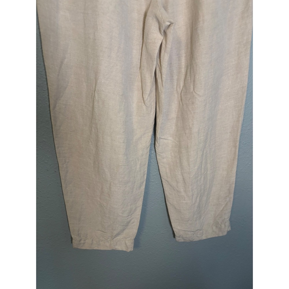 Madewell Linen Blend Track Trousers Heathered Natural Beige Size Medium - Picture 9 of 11